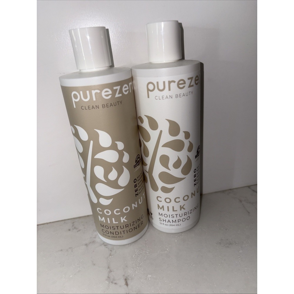Purezero Hair Care Coconut Milk Moisturizing Shampoo & Conditioner 12 Oz Each - Picture 1 of 2